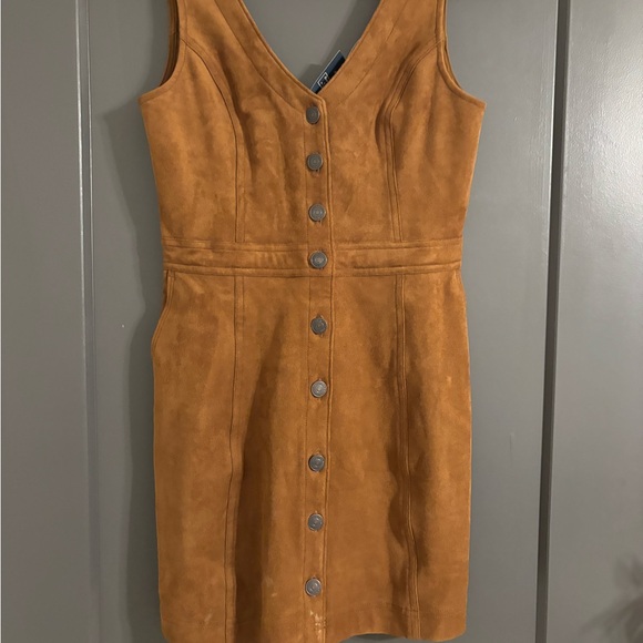 Abercrombie & Fitch Tan Mini Dress with Button Detail - Picture 2 of 5